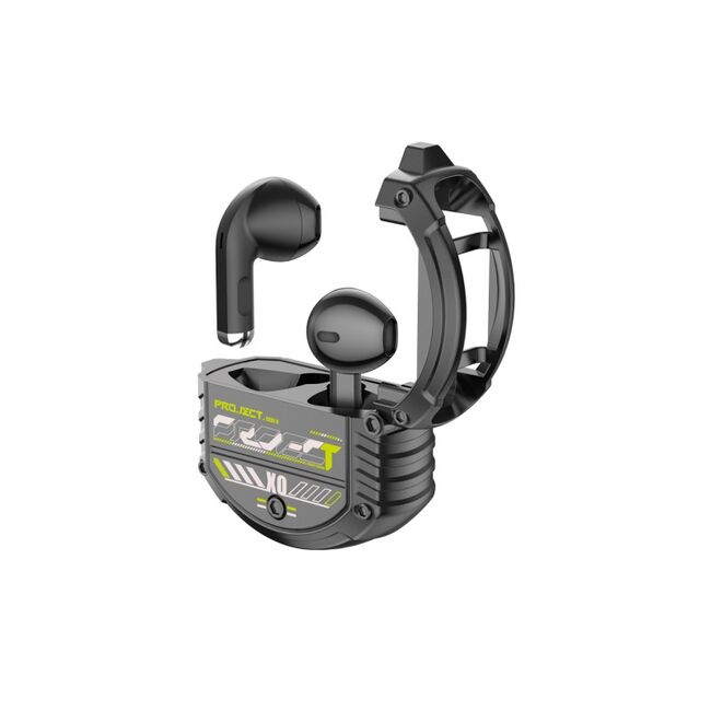 Casti Wireless in-ear XO WARNING Design G12, carcasa metalica cu functie de Incarcare, Bluetooth 5.3 TWS, Negru