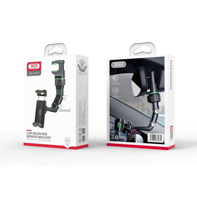 Suport Auto C107 Gravity pentru Oglinda Retrovizoare, Rotativ 360 de Grade, Negru