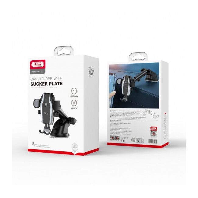 Suport Auto XO C77 Gravity cu Prindere pe Bord sau Parbriz, Rotire 360°, Negru