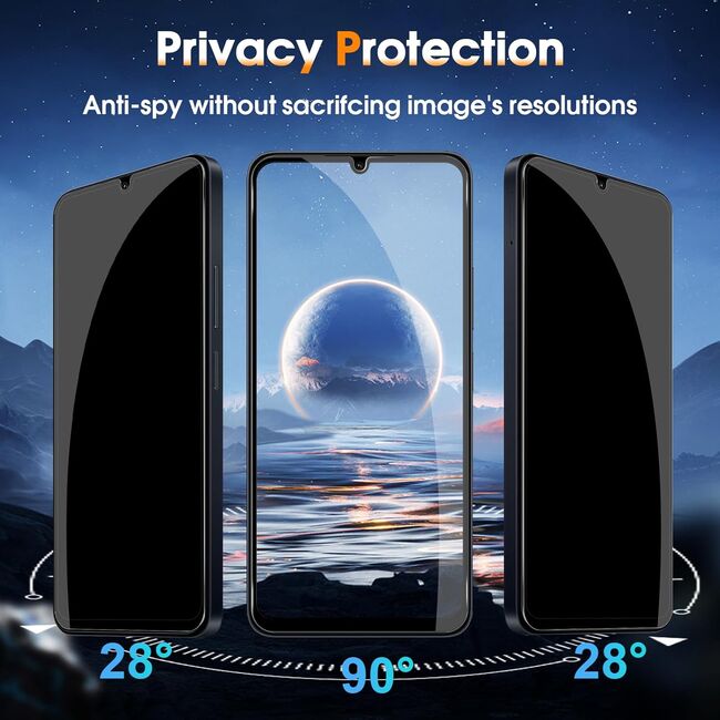 Folie sticla pentru  Xiaomi Redmi 14C 111D Privacy Full Glue, negru