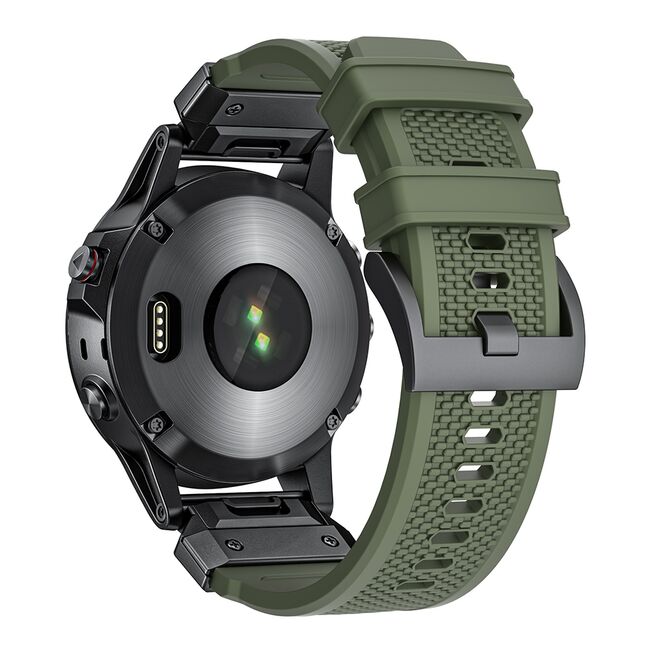 Curea pentru Garmin Fenix 3/3 HR/5X/5X Plus/6X/6X Pro/7X/7X Pro Solar 26 mm Quickfit din material textil - verde
