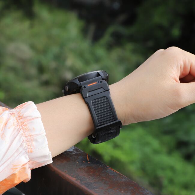 Curea pentru Garmin Fenix 3/3 HR/5X/5X Plus/6X/6X Pro/7X/7X Pro Solar 26 mm Quickfit din material textil - portocaliu