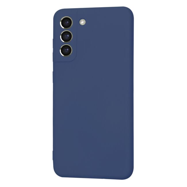 Husa pentru  Samsung Galaxy S21 FE Liquid Silicone cu MagSafe, subțire, captusita cu microfibra, anti amprentă, protectie cameră foto, albastru