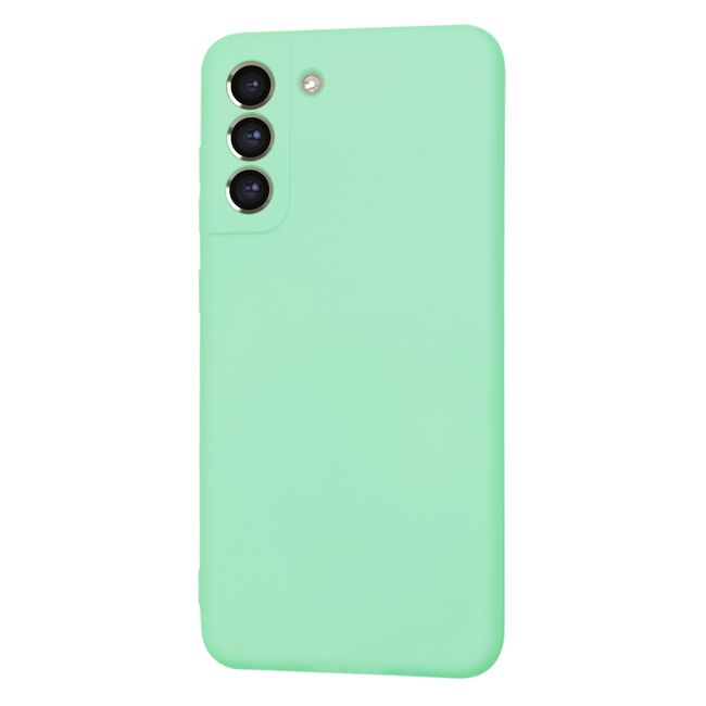 Husa pentru  Samsung Galaxy S21 FE Liquid Silicone cu MagSafe, subțire, captusita cu microfibra, anti amprentă, protectie cameră foto, verde deschis