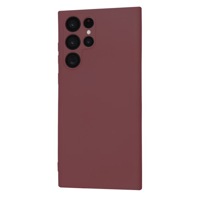 Husa pentru  Samsung Galaxy S22 Ultra 5G Liquid Silicone cu MagSafe, subțire, captusita cu microfibra, anti amprentă, protectie cameră foto, bordeaux