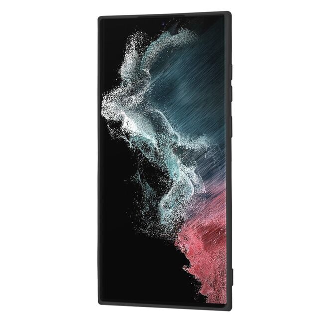 Husa pentru  Samsung Galaxy S22 Ultra 5G Liquid Silicone cu MagSafe, subțire, captusita cu microfibra, anti amprentă, protectie cameră foto, negru
