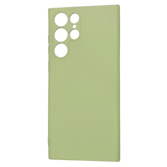 Husa pentru  Samsung Galaxy S22 Ultra 5G Liquid Silicone cu MagSafe, subțire, captusita cu microfibra, anti amprentă, protectie cameră foto, verde
