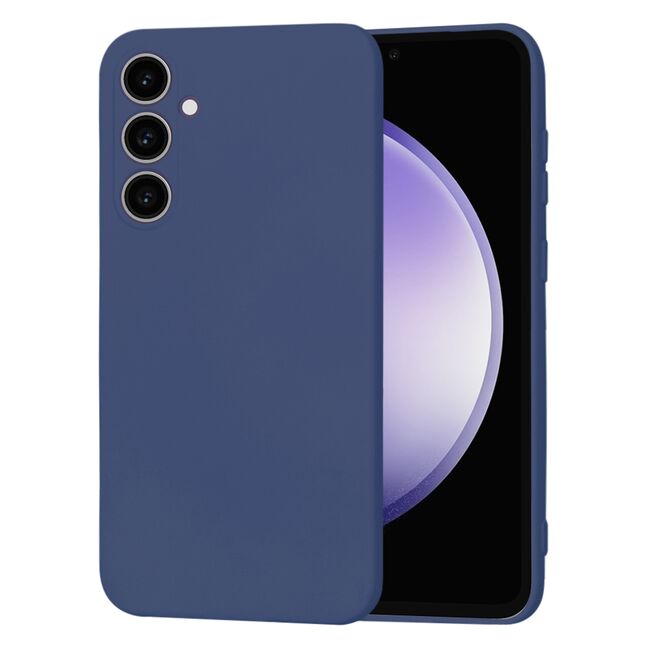 Husa pentru  Samsung Galaxy S23 FE Liquid Silicone cu MagSafe, subțire, captusita cu microfibra, anti amprentă, protectie cameră foto, albastru