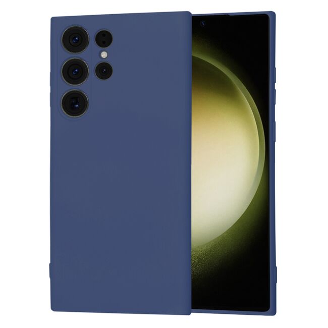 Husa pentru  Samsung Galaxy S23 Ultra 5G Liquid Silicone cu MagSafe, subțire, captusita cu microfibra, anti amprentă, protectie cameră foto, albastru