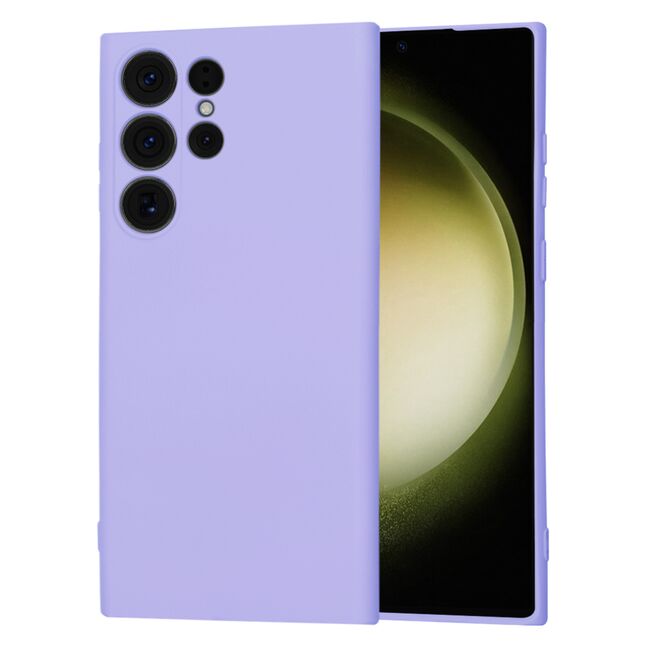 Husa pentru  Samsung Galaxy S23 Ultra 5G Liquid Silicone cu MagSafe, subțire, captusita cu microfibra, anti amprentă, protectie cameră foto, lavanda