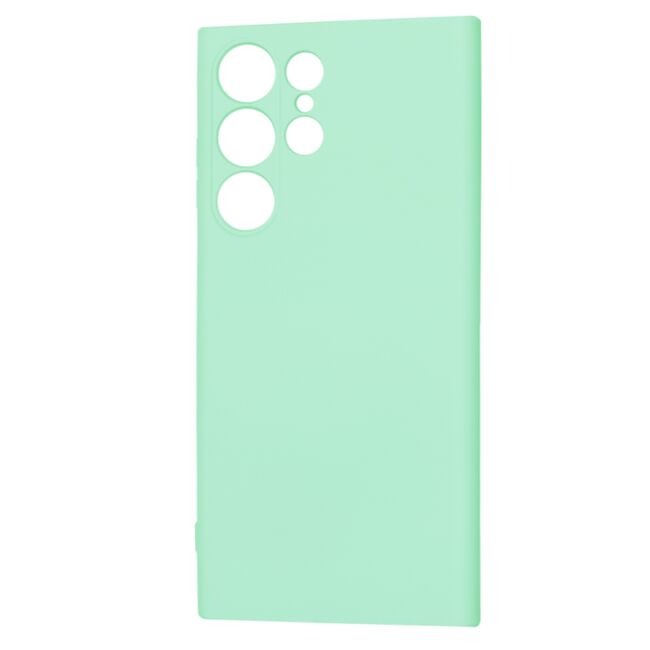 Husa pentru  Samsung Galaxy S23 Ultra 5G Liquid Silicone cu MagSafe, subțire, captusita cu microfibra, anti amprentă, protectie cameră foto, verde deschis