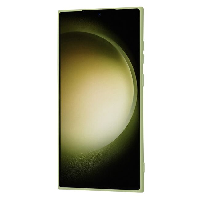 Husa pentru  Samsung Galaxy S23 Ultra 5G Liquid Silicone cu MagSafe, subțire, captusita cu microfibra, anti amprentă, protectie cameră foto, verde