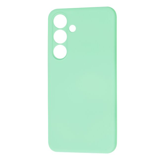 Husa pentru  Samsung Galaxy S24 Liquid Silicone cu MagSafe, subțire, captusita cu microfibra, anti amprentă, protectie cameră foto, verde deschis