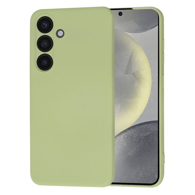 Husa pentru  Samsung Galaxy S24 Liquid Silicone cu MagSafe, subțire, captusita cu microfibra, anti amprentă, protectie cameră foto, verde