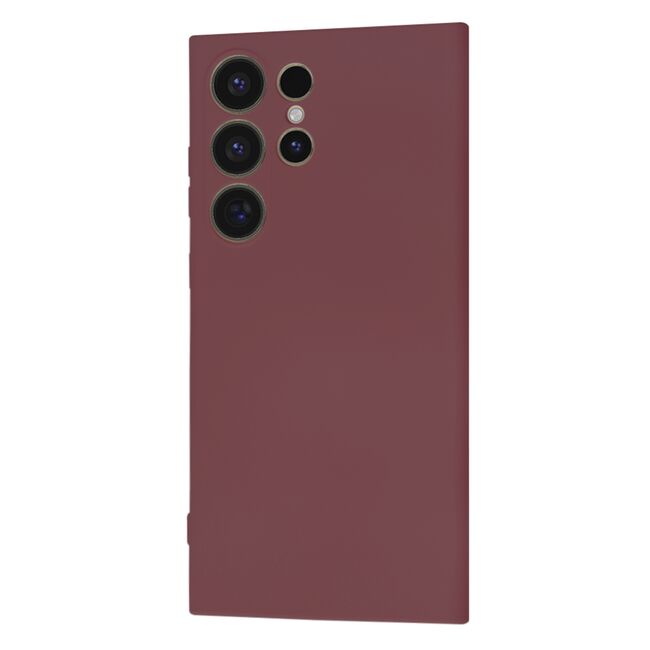 Husa pentru  Samsung Galaxy S24 Ultra Liquid Silicone cu MagSafe, subțire, captusita cu microfibra, anti amprentă, protectie cameră foto, bordeaux
