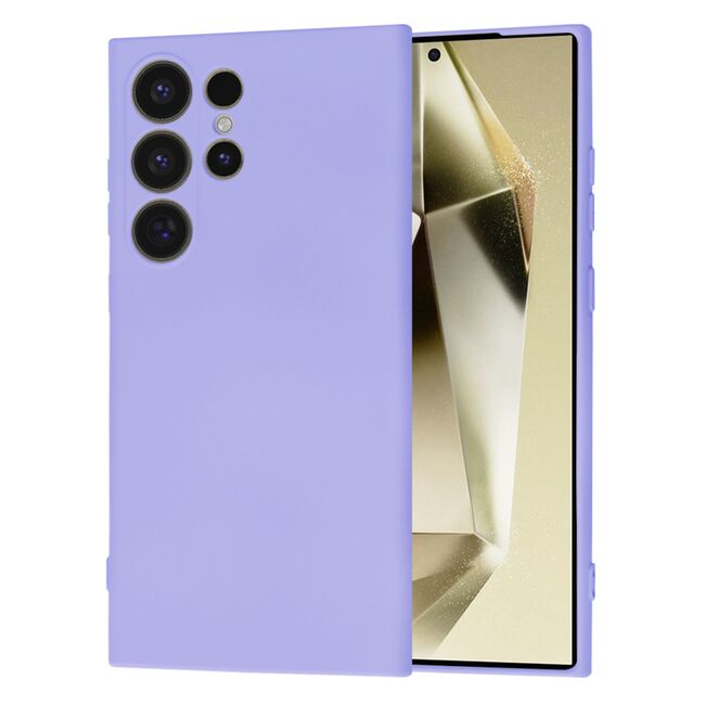 Husa pentru  Samsung Galaxy S24 Ultra Liquid Silicone cu MagSafe, subțire, captusita cu microfibra, anti amprentă, protectie cameră foto, lavanda