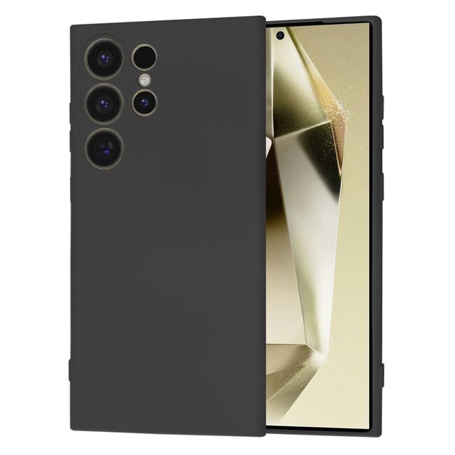Husa pentru  Samsung Galaxy S24 Ultra Liquid Silicone cu MagSafe, subțire, captusita cu microfibra, anti amprentă, protectie cameră foto, negru