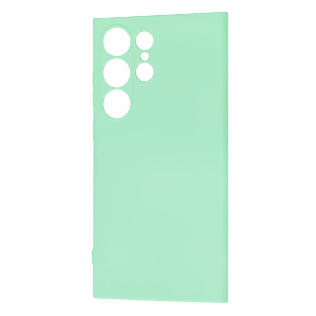 Husa pentru  Samsung Galaxy S24 Ultra Liquid Silicone cu MagSafe, subțire, captusita cu microfibra, anti amprentă, protectie cameră foto, verde deschis