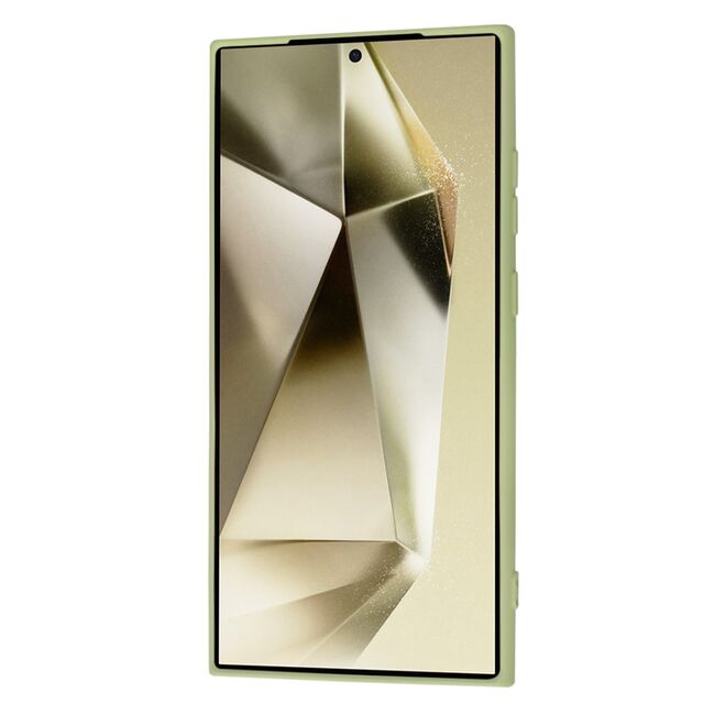 Husa pentru  Samsung Galaxy S24 Ultra Liquid Silicone cu MagSafe, subțire, captusita cu microfibra, anti amprentă, protectie cameră foto, verde