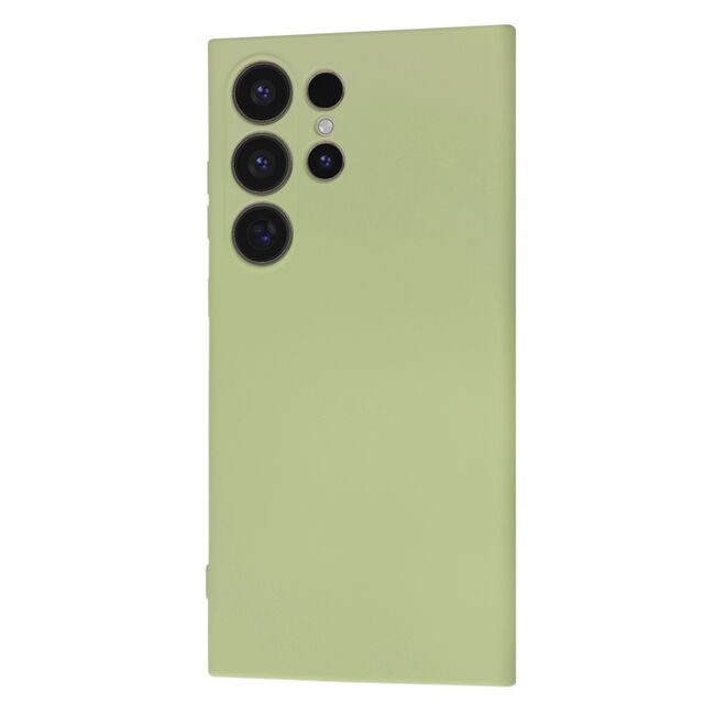 Husa pentru  Samsung Galaxy S24 Ultra Liquid Silicone cu MagSafe, subțire, captusita cu microfibra, anti amprentă, protectie cameră foto, verde