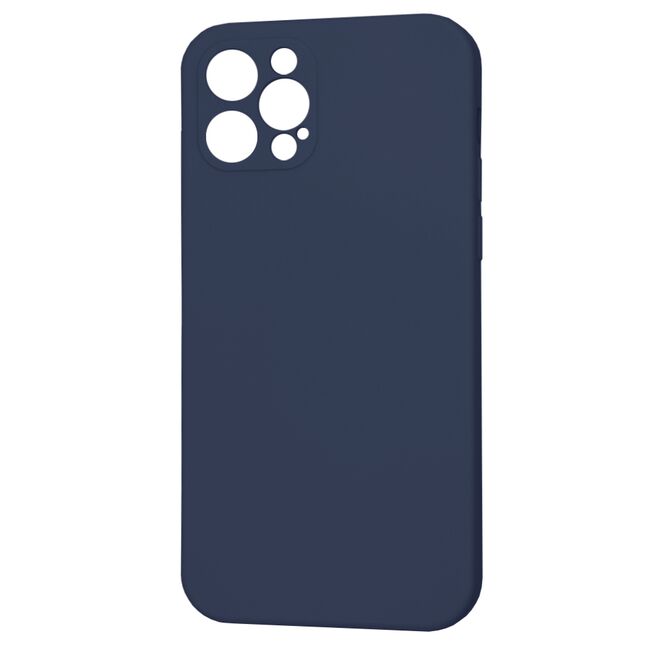 Husa pentru  iPhone 12 Pro Liquid Silicone cu MagSafe, subțire, captusita cu microfibra, anti amprentă, protectie cameră foto, albastru