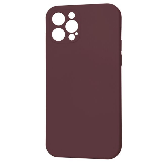 Husa pentru  iPhone 12 Pro Liquid Silicone cu MagSafe, subțire, captusita cu microfibra, anti amprentă, protectie cameră foto, bordeaux