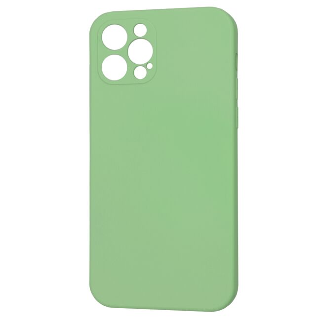 Husa pentru  iPhone 12 Pro Liquid Silicone cu MagSafe, subțire, captusita cu microfibra, anti amprentă, protectie cameră foto, verde deschis
