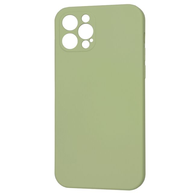 Husa pentru  iPhone 12 Pro Liquid Silicone cu MagSafe, subțire, captusita cu microfibra, anti amprentă, protectie cameră foto, verde