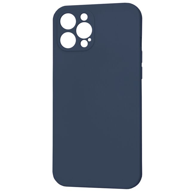 Husa pentru  iPhone 12 Pro Max Liquid Silicone cu MagSafe, subțire, captusita cu microfibra, anti amprentă, protectie cameră foto, albastru