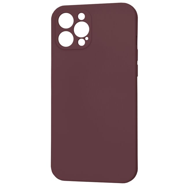 Husa pentru  iPhone 12 Pro Max Liquid Silicone cu MagSafe, subțire, captusita cu microfibra, anti amprentă, protectie cameră foto, bordeaux
