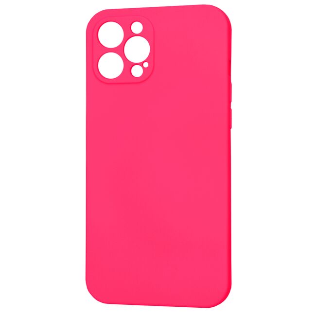 Husa pentru  iPhone 12 Pro Max Liquid Silicone cu MagSafe, subțire, captusita cu microfibra, anti amprentă, protectie cameră foto, fucsia
