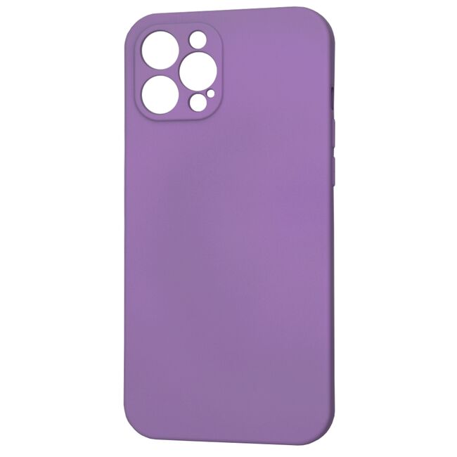 Husa pentru  iPhone 12 Pro Max Liquid Silicone cu MagSafe, subțire, captusita cu microfibra, anti amprentă, protectie cameră foto, mov