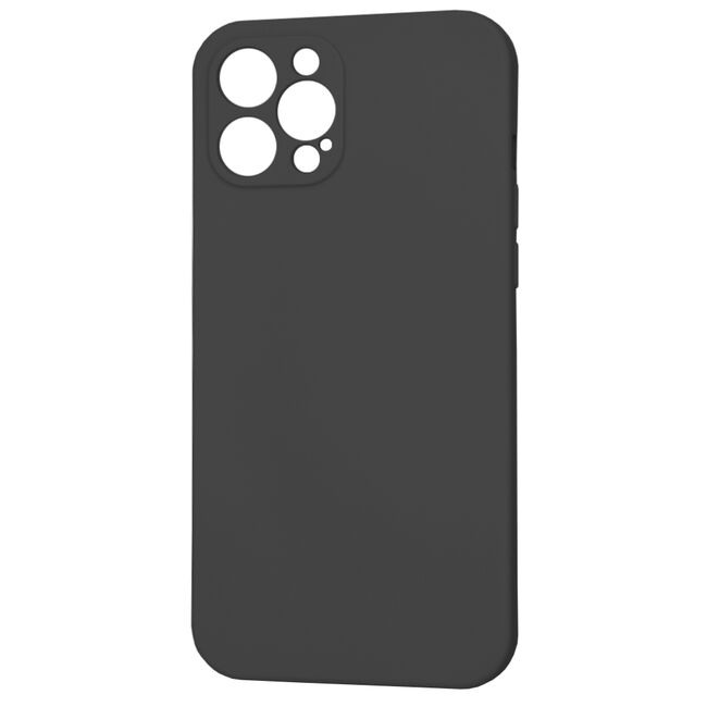 Husa pentru  iPhone 12 Pro Max Liquid Silicone cu MagSafe, subțire, captusita cu microfibra, anti amprentă, protectie cameră foto, negru