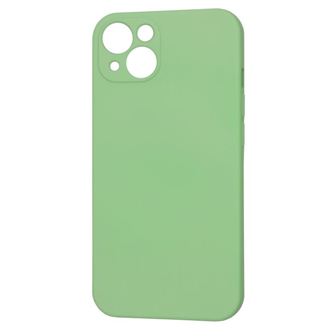 Husa pentru  iPhone 13 Liquid Silicone cu MagSafe, subțire, captusita cu microfibra, anti amprentă, protectie cameră foto, verde deschis