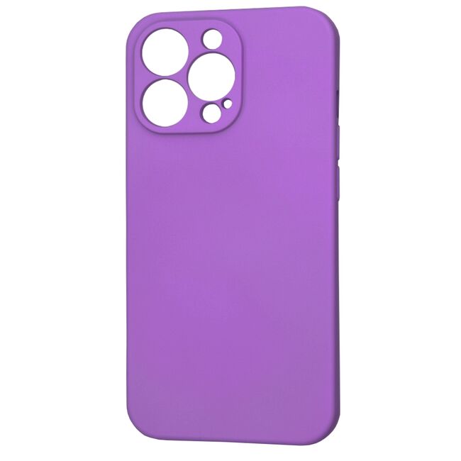 Husa pentru  iPhone 13 Pro Liquid Silicone cu MagSafe, subțire, captusita cu microfibra, anti amprentă, protectie cameră foto, mov