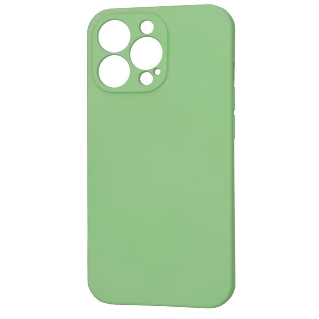 Husa pentru  iPhone 13 Pro Liquid Silicone cu MagSafe, subțire, captusita cu microfibra, anti amprentă, protectie cameră foto, verde deschis