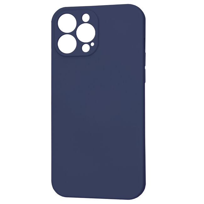 Husa pentru  iPhone 13 Pro Max Liquid Silicone cu MagSafe, subțire, captusita cu microfibra, anti amprentă, protectie cameră foto, albastru