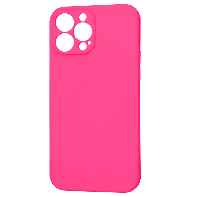 Husa pentru  iPhone 13 Pro Max Liquid Silicone cu MagSafe, subțire, captusita cu microfibra, anti amprentă, protectie cameră foto, fucsia