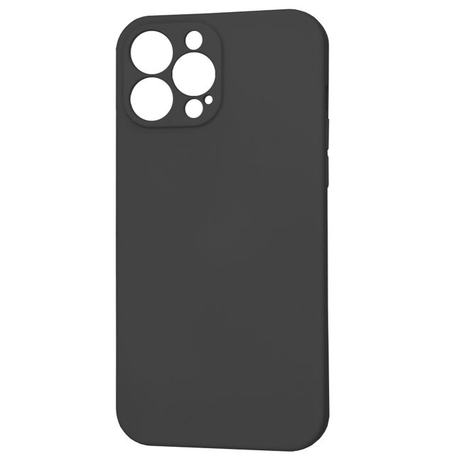 Husa pentru  iPhone 13 Pro Max Liquid Silicone cu MagSafe, subțire, captusita cu microfibra, anti amprentă, protectie cameră foto, negru