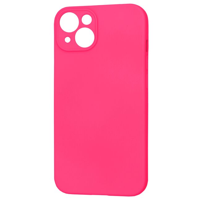 Husa pentru  iPhone 14 Liquid Silicone cu MagSafe, subțire, captusita cu microfibra, anti amprentă, protectie cameră foto, fucsia