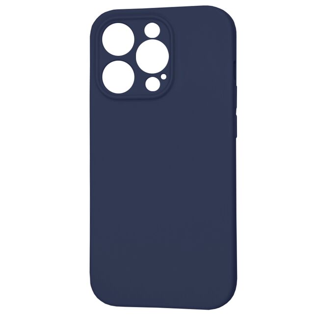 Husa pentru  iPhone 14 Pro  Liquid Silicone cu MagSafe, subțire, captusita cu microfibra, anti amprentă, protectie cameră foto, albastru
