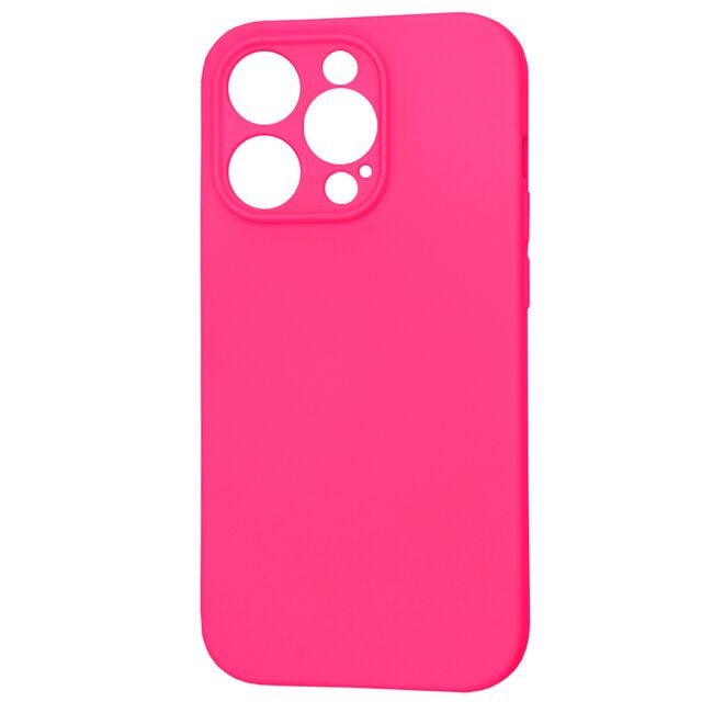 Husa pentru  iPhone 14 Pro  Liquid Silicone cu MagSafe, subțire, captusita cu microfibra, anti amprentă, protectie cameră foto, fucsia