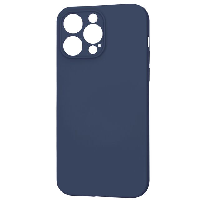 Husa pentru  iPhone 14 Pro Max Liquid Silicone cu MagSafe, subțire, captusita cu microfibra, anti amprentă, protectie cameră foto, albastru