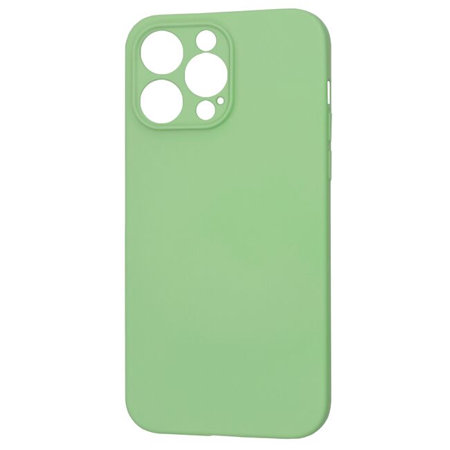 Husa pentru  iPhone 14 Pro Max Liquid Silicone cu MagSafe, subțire, captusita cu microfibra, anti amprentă, protectie cameră foto, verde deschis