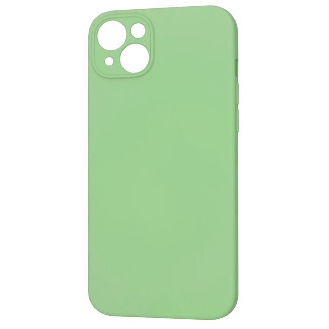 Husa pentru  iPhone 15 Plus Liquid Silicone cu MagSafe, subțire, captusita cu microfibra, anti amprentă, protectie cameră foto, verde deschis