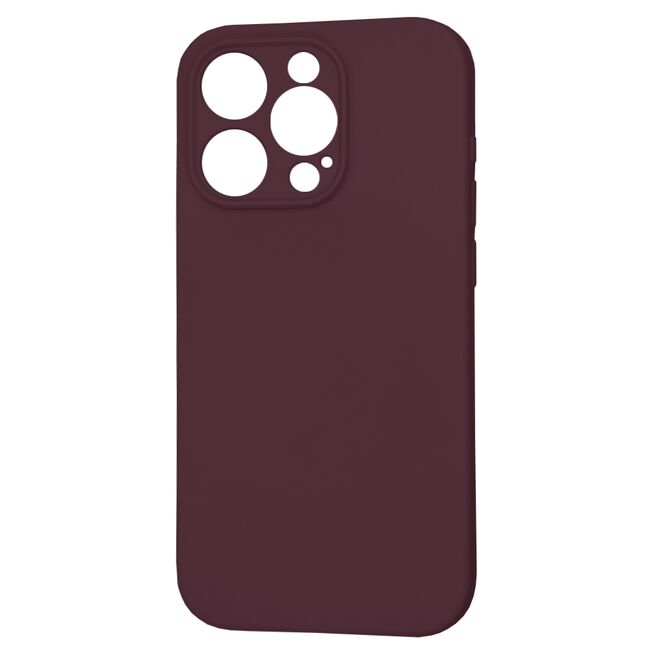 Husa pentru  iPhone 15 Pro Liquid Silicone cu MagSafe, subțire, captusita cu microfibra, anti amprentă, protectie cameră foto, bordeaux
