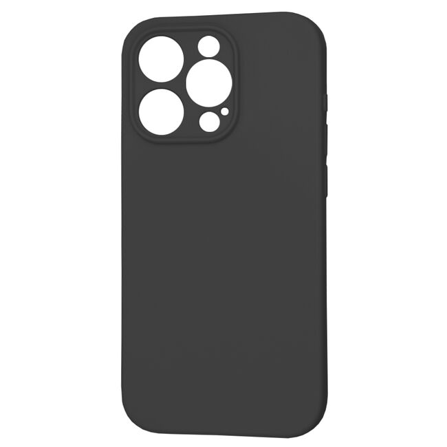 Husa pentru  iPhone 15 Pro Liquid Silicone cu MagSafe, subțire, captusita cu microfibra, anti amprentă, protectie cameră foto, negru