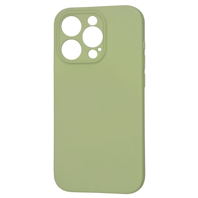 Husa pentru  iPhone 15 Pro Liquid Silicone cu MagSafe, subțire, captusita cu microfibra, anti amprentă, protectie cameră foto, verde