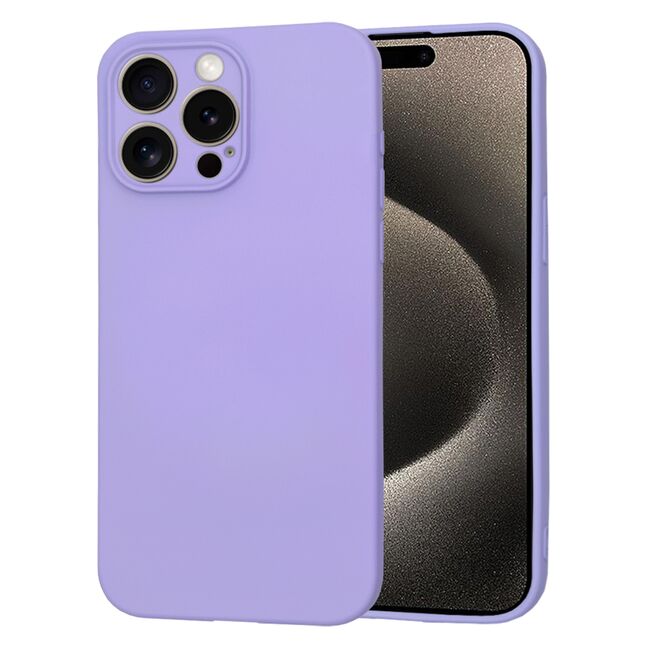 Husa pentru  iPhone 15 Pro Max Liquid Silicone cu MagSafe, subțire, captusita cu microfibra, anti amprentă, protectie cameră foto, lavanda