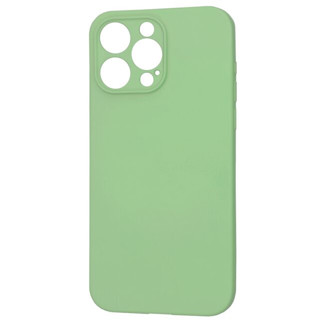 Husa pentru  iPhone 15 Pro Max Liquid Silicone cu MagSafe, subțire, captusita cu microfibra, anti amprentă, protectie cameră foto, verde deschis